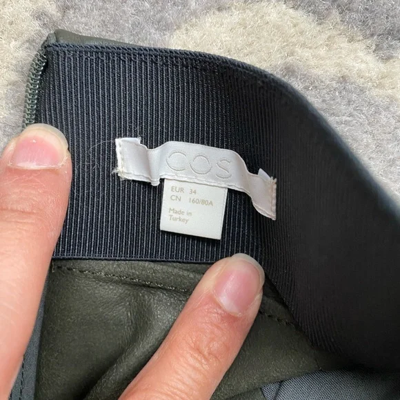 COS Dark Green Maxi Leather Skirt Size 34 - Picture 5 of 12